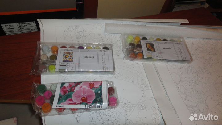 Картины по номерам новые 40х50-6шт.-комплектом