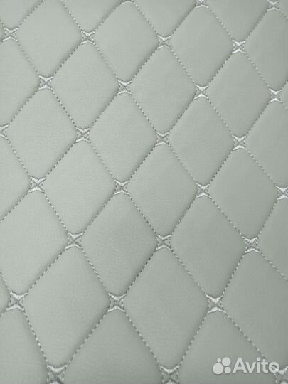 Экокожа, кожзам (серый ромб) на поролоне 3мм