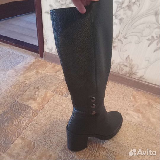 Сапоги зимние кожаные