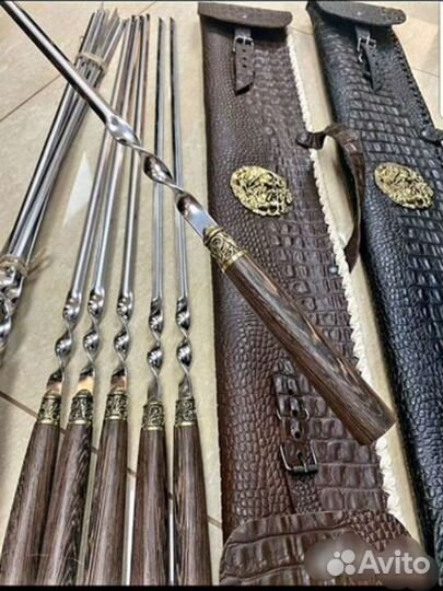 Шампура подарочные с литьём венге