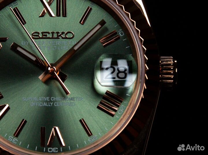 Часы Seiko Datejust 36mm Green-Rose Mod