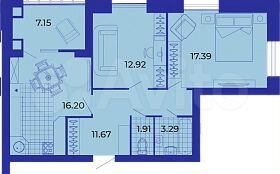 2-к. квартира, 70,5 м², 4/9 эт.