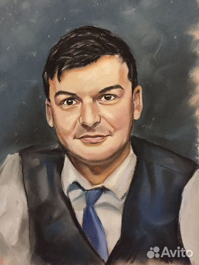 Портрет по фото пастелью