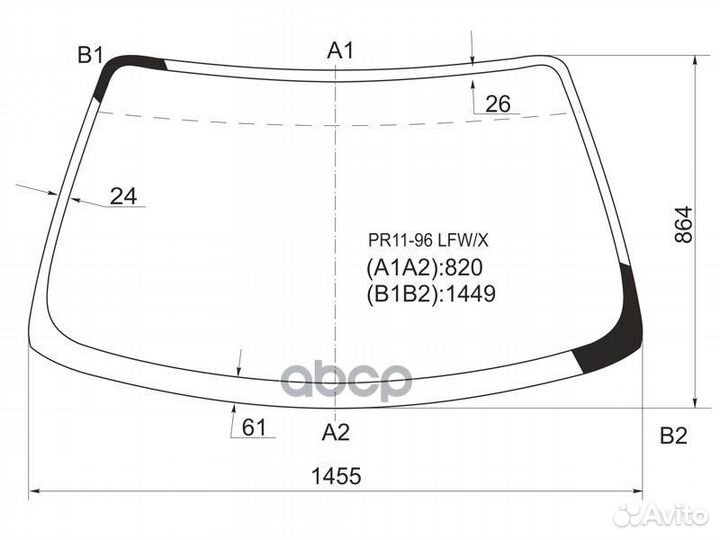 Стекло лобовое nissan presea 95-99 PR11-96 LFW/X