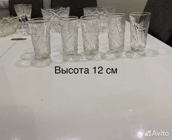 Хрустальные рюмки, стаканы, кружки, вазы