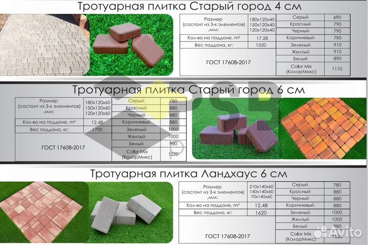 Дорожная / Тротуарная плитка Брусчатка колормикс