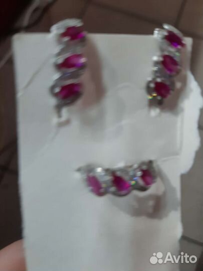 Набор серьги и кольцо