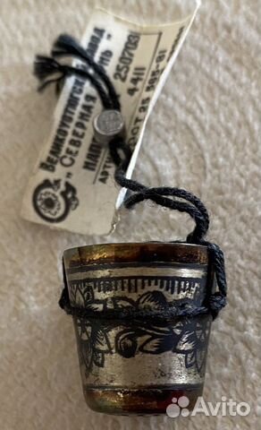 Старинный серебряный наперсток винтаж