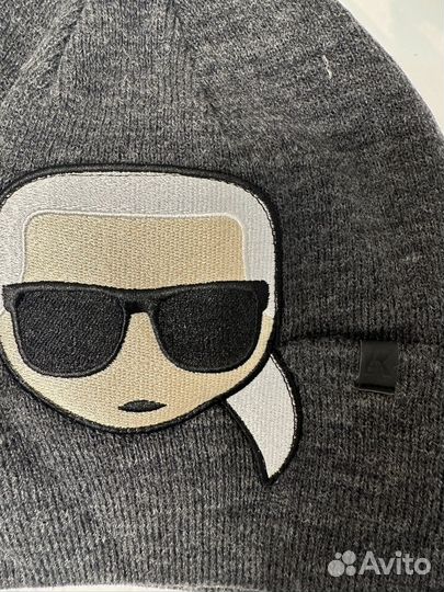 Шапка с помпоном, шапки бини Karl Lagerfeld