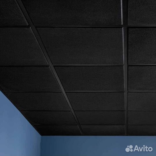 Потолок кассетный 600х600 черный Tegular