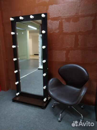 Гримерное зеркало 180/80 с лампочками на подставке