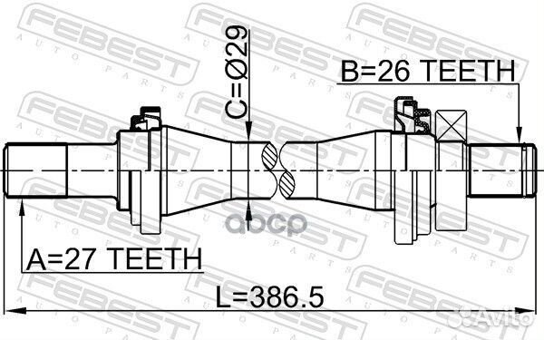 Полуось правая 27x386x26 Hyundai Tucson 04-10