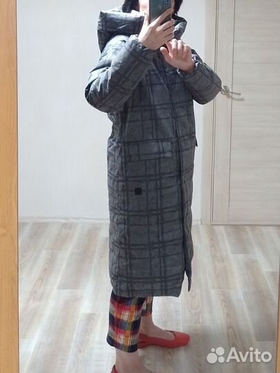 Новый пуховик 48 50 серый женский влагозащитный