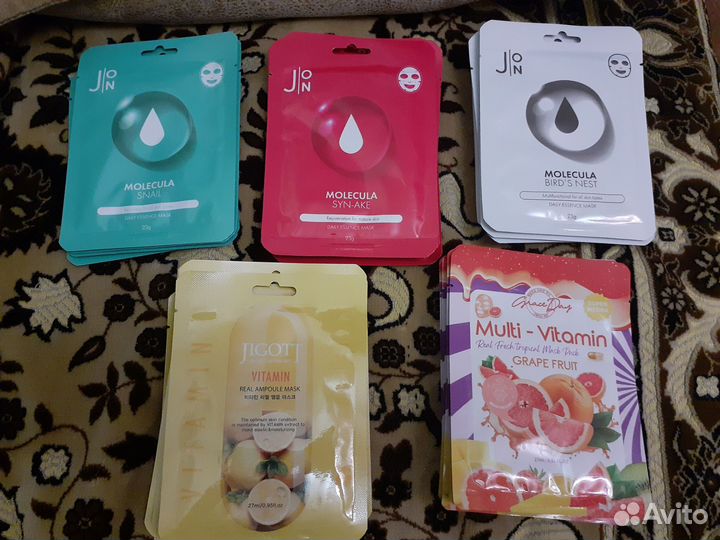 Тканевые маски для лица в ассортименте Корея