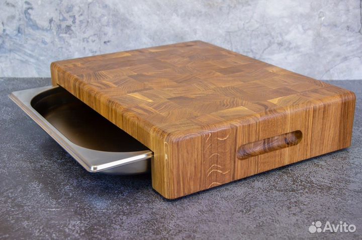 Разделочная доска с гастроемкостью из дуба