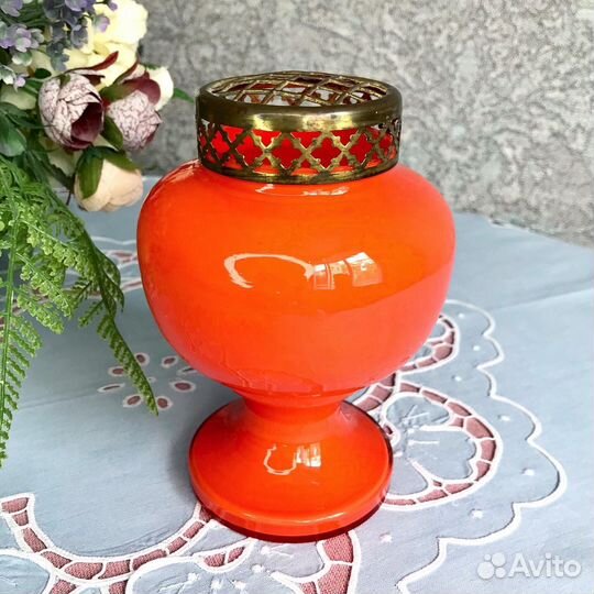 Роузбол (ваза) из стекла, винтаж, Германия