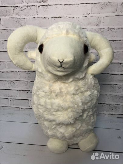 Мягкая плюшевая игрушка - барашек белый 30 см