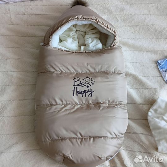 Зимний конверт в коляску на овчине