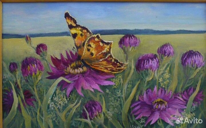 Картина маслом. Бабочка