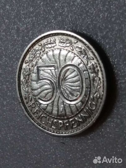 50 рейхспфеннигов пфеннигов 1929 А Германия-Веймар
