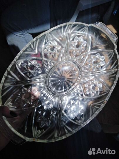 Хрустальные блюдо (минажница) СССР