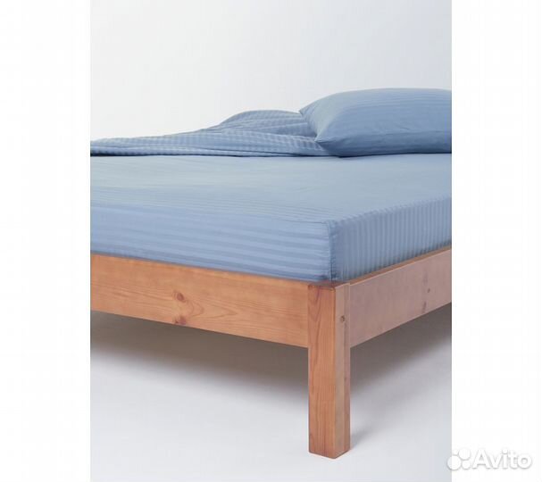 Простыня GoodNight Pure Страйп-сатин 180*200*35, с