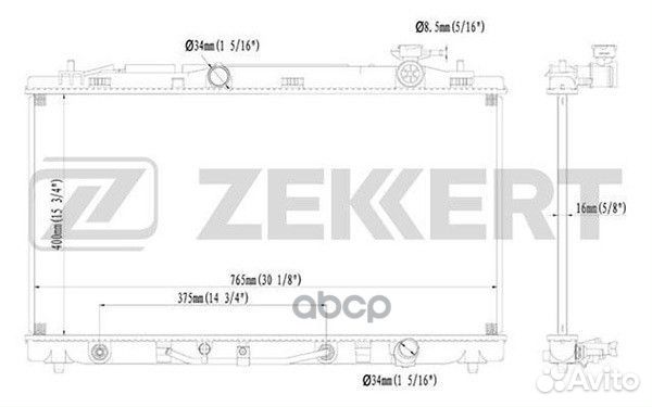 Радиатор охл. дв. Toyota Camry (V40) 08- Lexus