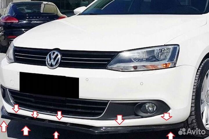 Сплиттер юбка переднего бампера Volkswagen Jetta 6