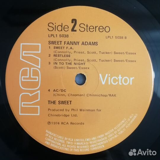 Sweet - Sweet Funny Adams 1974 UK RCA 1 press nm-n