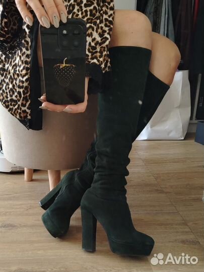 Сапоги замшевые демисезонные женские