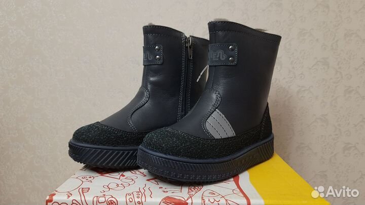 Сапоги для мальчика зима кожа новые 24 размер