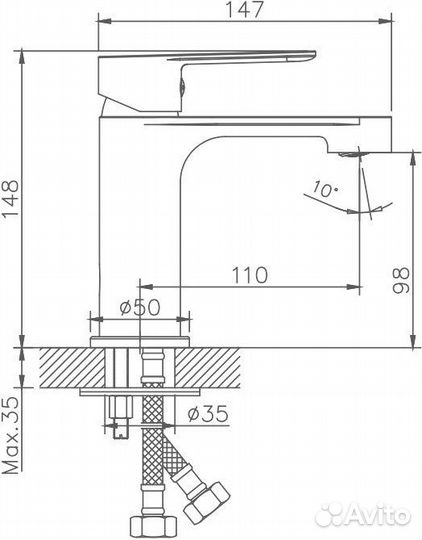 Смеситель для раковины Haiba HB10557-8