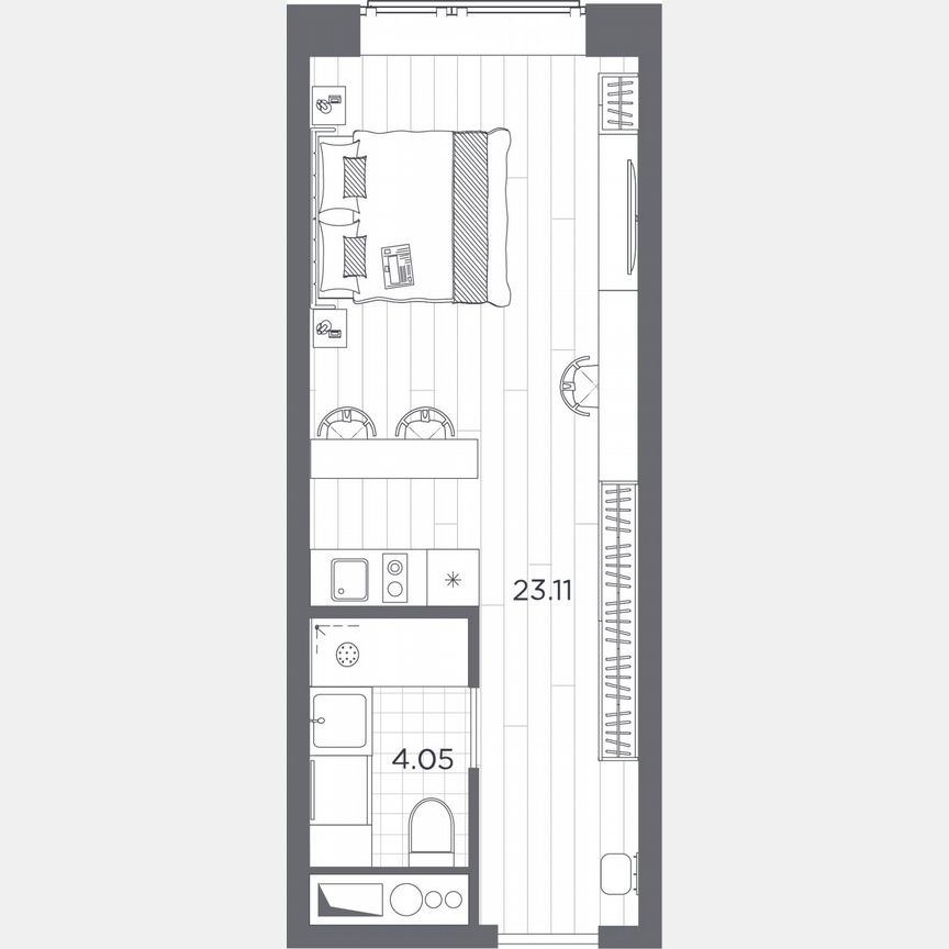 Апартаменты-студия, 27,2 м², 3/14 эт.