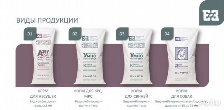 Комбикорм для с/х птицы и животных