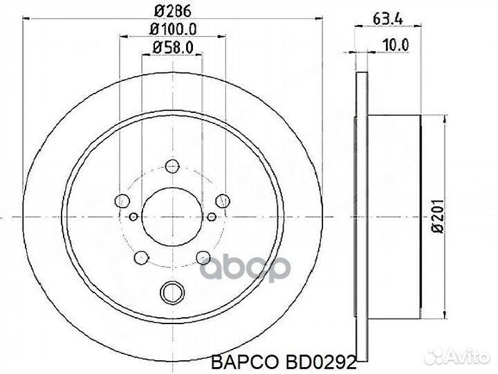 Диск тормозной задний, BD0292 BD0292 bapco