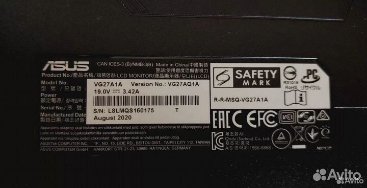 Asus 27 TUF Gaming VG27AQ1A 2k 144-170hz Идеал