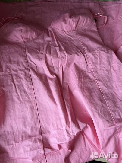 Сарафан платье zara розовое S миди/макси