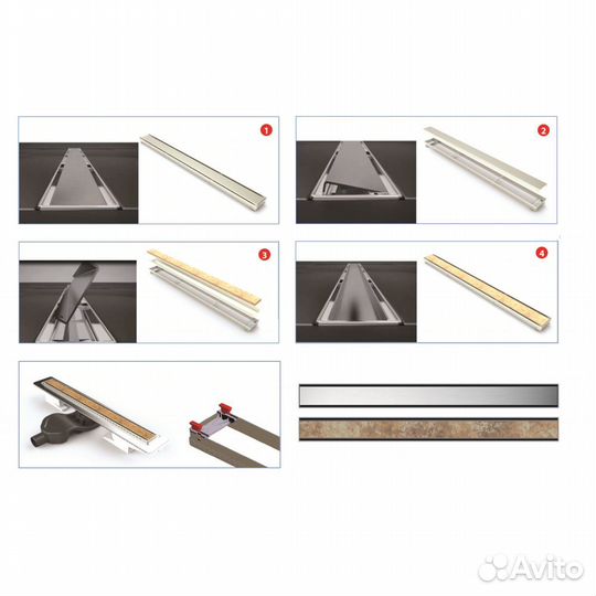 Душевой лоток Berges Wasserhaus B1 Keramik 800 09