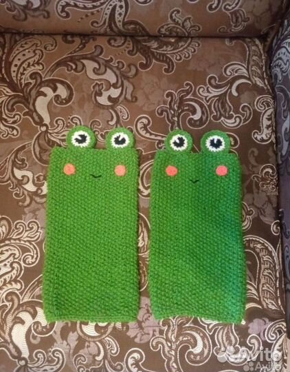 Вязаные гетры Лягушки