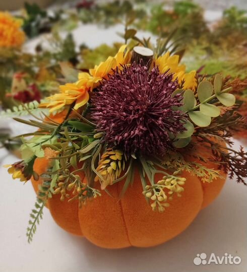 Тыква декоративная для украшения интерьера