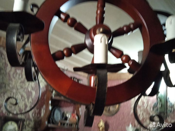 Люстра ковка и дерево