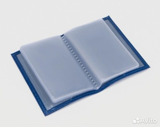 Визитница, 36 карт, кожа синий Россия