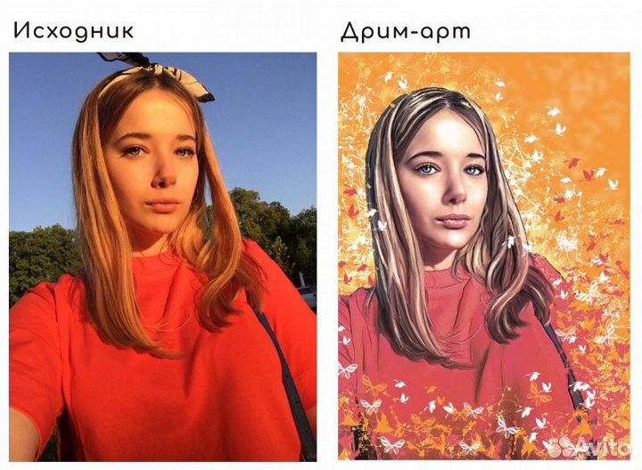 Портрет по фото на холсте