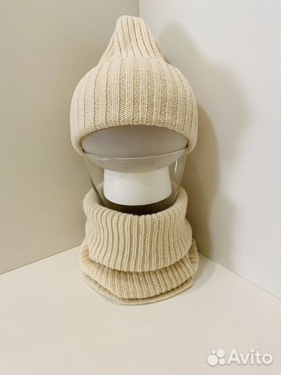 Шапка вязаная +снуд