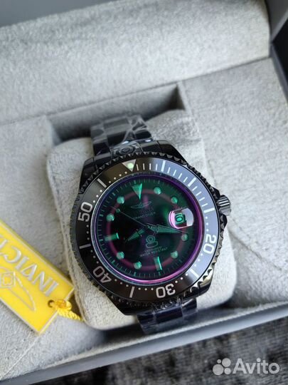 Чёрные Механические Часы Invicta Grand Diver