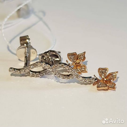 Золотые серьги с бриллиантами