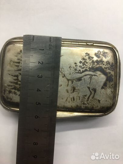 Табакерка подсигар серебро