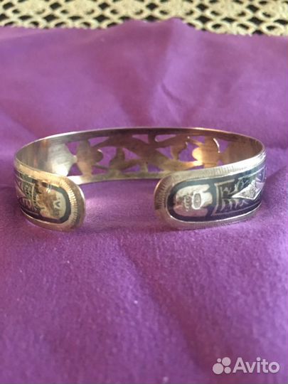 Браслет женский - серебро с чернью, с пробой, СССР