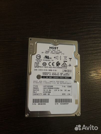 Жесткий диск hgst 600 гб HUC156060CSS204