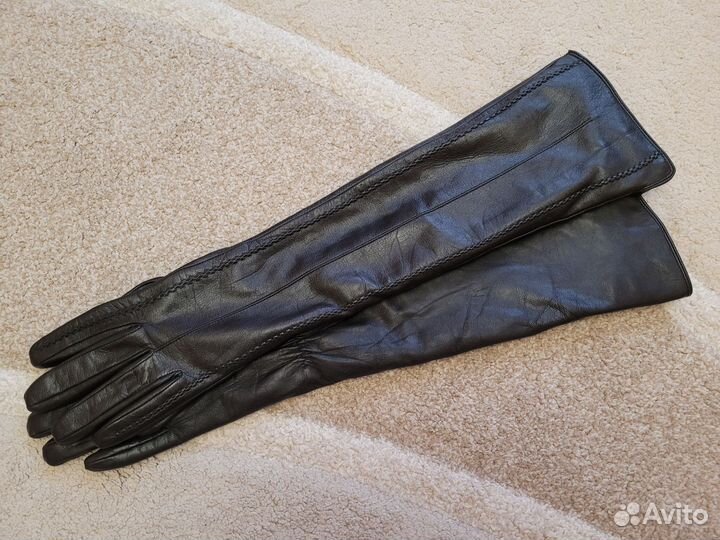 Перчатки кожаные удлиненные
